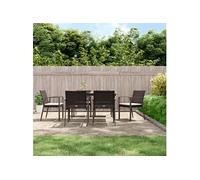 Chaises de jardin coussins lot de 6 marron 56,5x57x83 cm rotin3187078