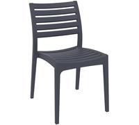 Chaises De Jardin Empilable En Plastique Gris Foncé Gris
