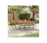 Vidaxl Chaises De Jardin Empilables 8 Pcs En Bois D'acacia Et Métal