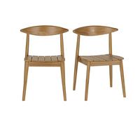 Chaises de jardin empilables en bois teck massif (lot de 2) SAGARA