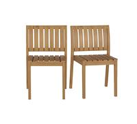 Chaises de jardin empilables en bois teck massif (lot de 2) TECKA