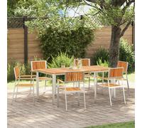 vidaXL Chaises de Jardin empilables 6 pcs 54.5x56x87 cm Bois Massif d'acacia, Chaises de Jardin empilables 2 pcs Bois Massif d'acacia et métal, Chaises de Jardin empilables 4 pcs Bois ma