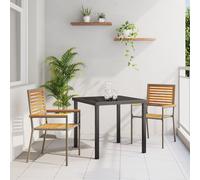 Chaises De Jardin Empilables Vidaxl Avec Coussins, 2 Pcs, Gris, Poly Rattan