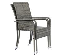 Chaises de jardin en poly rotin Yoro Gris chiné