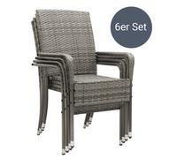 Chaises de jardin en poly rotin Yoro Gris chiné