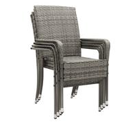 Chaises de jardin en poly rotin Yoro Gris chiné