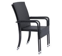 Chaises de jardin en poly rotin Yoro Noir