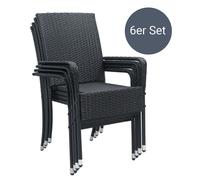 Chaises de jardin en poly rotin Yoro Noir
