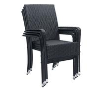 Chaises de jardin en poly rotin Yoro Noir
