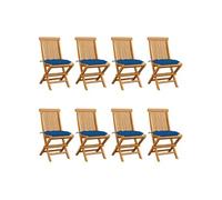 Lot de 2 Chaises de Jardin avec Coussins Siège Gris Bois de Teck Massif vidaXL