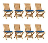 Lot de 2 Chaises de Jardin avec Coussins Siège Gris Bois de Teck Massif vidaXL