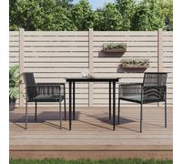 Chaises de jardin et coussins lot de 2 noir 54x60,5x83,5 cm vidaXL