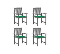 Chaises de jardin et coussins lot de 4 Gris Bois acacia massif
