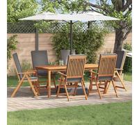 Chaises De Jardin Inclinables Vidaxl Avec Coussins 6 Pcs En Bois De Teck Massif