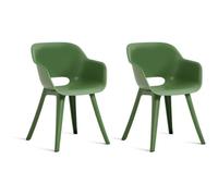 Chaises de jardin - KETER - AKOLA - Lot de 2 en résine - Gris olive - Dossier ergonomique