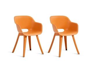 Chaises de jardin - KETER - AKOLA - Lot de 2 en résine - Ocre - Dossier ergonomique