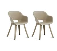 Chaises de jardin - KETER - AKOLA - Lot de 2 en résine - Vert beige - Dossier ergonomique