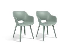 Chaises de jardin - KETER - AKOLA - Lot de 2 - Résine - Vert vintage - Dossier ergonomique