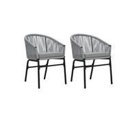 Chaises de jardin lot de 2 Anthracite Rotin PE