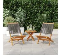 Vidaxl Chaises De Jardin Lot De 2 Beige Bois D'acacia Et Polypropylène