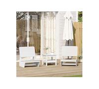 Chaises de jardin lot de 2 blanc 60x64x70,5 cm bois massif pin