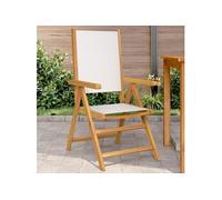 Chaises inclinables de jardin lot de 8 tissu et bois massif vidaXL