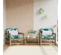 Chaises de Jardin Lot de 2 en Bois de Pin Imprégné - Confortables avec Dossier et Accoudoirs Design Lattes Rustique Pour Terrasse, Jardin ou Patio Résistantes aux Intempéries - 110 kg Charge Max