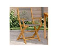 vidaXL Chaises de jardin pliables lot de 2 gris acacia et polypropylène 367667