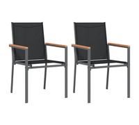 vidaXL Chaises de jardin Lot de 2 Noir 55x61,5x90 cm Textilène et acier