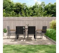 Chaises de jardin lot de 2 noir 55x61,5x90cm textilène et acier vidaXL