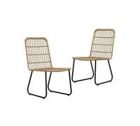 Chaises de jardin lot de 2 Résine tressée Chêne