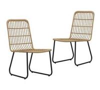 Chaises de jardin lot de 2 Résine tressée Chêne G