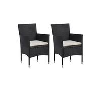Vidaxl Chaises De Jardin Lot De 2 Résine Tressée Noir Noir