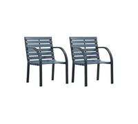 Chaises de jardin lot de 2 sapin massif acier enduit de poudre G