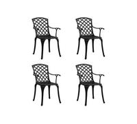 Chaises de jardin lot de 4 Aluminium coulé Noir