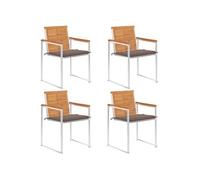 vidaXL Chaises de jardin 4 pcs. avec coussins bois massif acacia