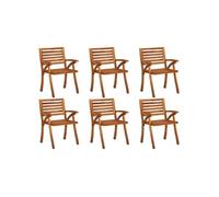 Chaises de jardin lot de 6 Bois d acacia solide