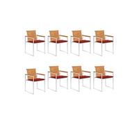 Vidaxl Chaises De Jardin Lot De 8 Avec Coussins Bois D'acacia Solide