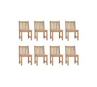 Chaises de jardin lot de 8 avec coussins Bois de teck massif