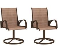 Chaises de jardin pivotantes 2 pcs. Textilène et acier brun