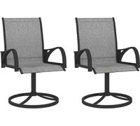 Chaises de jardin pivotantes 2 pcs. Textilène et acier gris