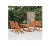 Vidaxl Chaises De Jardin Pliables 6 Pcs Bois D'eucalyptus Massif