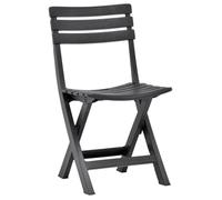 Chaises de jardin pliables - HILILAND - Plastique Anthracite - Résistantes aux intempéries - Lot de 2