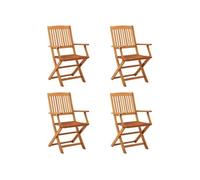 Vidaxl Chaises De Jardin Pliables 4 Pcs Bois D'eucalyptus Massif