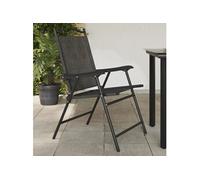 Chaises de jardin pliables lot de 4 en acier et textilène