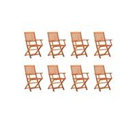 Chaises de jardin pliables lot de 8 Bois d eucalyptus massif