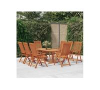vidaXL Chaises de jardin pliables en bois d'eucalyptus massif lot de 8