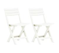 Chaises de jardin pliables - VIDAXL - Blanc - Résistantes aux intempéries - Faciles à nettoyer