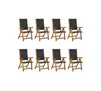 Vidaxl Chaises De Jardin Pliantes 8 Pcs Bois D'acacia Massif Textilène