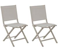 Chaises de jardin pliantes en aluminium - PROLOISIRS - Thema - Crème - Lot de 2